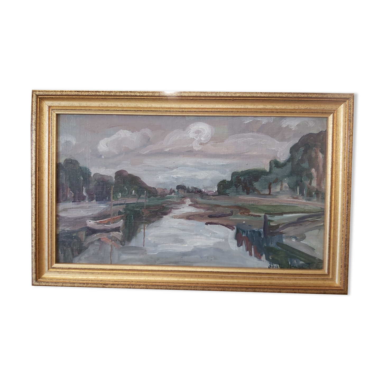 Marine oil on canvas signed