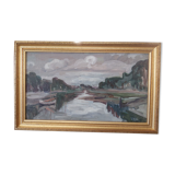 Marine oil on canvas signed