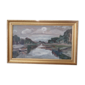 Marine huile sur toile signée