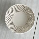 Antique twisted white porcelain basket