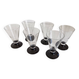 6 verres à pied noir Luminarc.