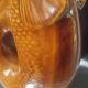 Carafe and glasses "Fish" Amber Ceramic Vintage USSR era