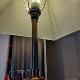 Geometric Tripod Lamp Wood and Brass