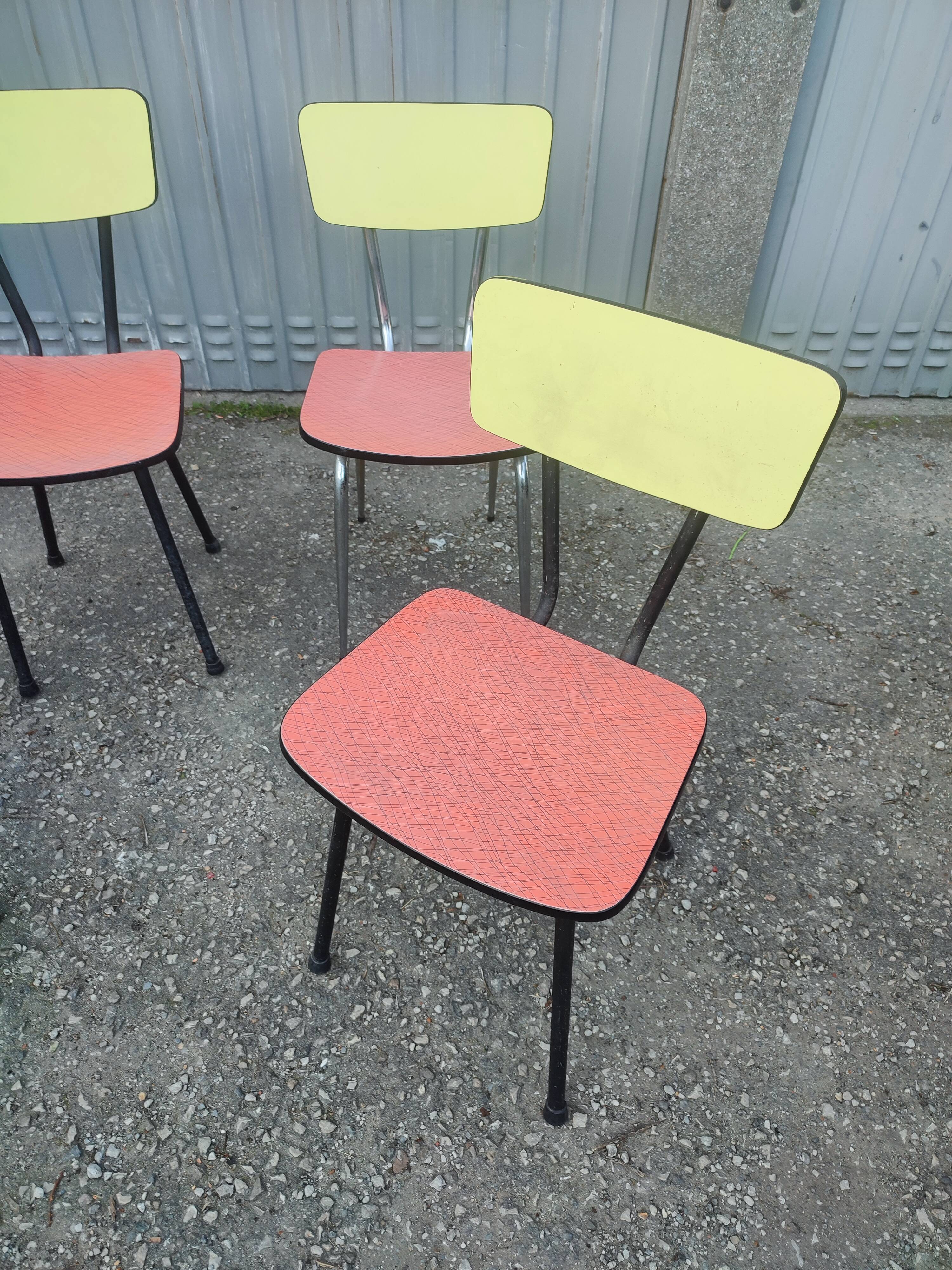 4 chaises formica vintage