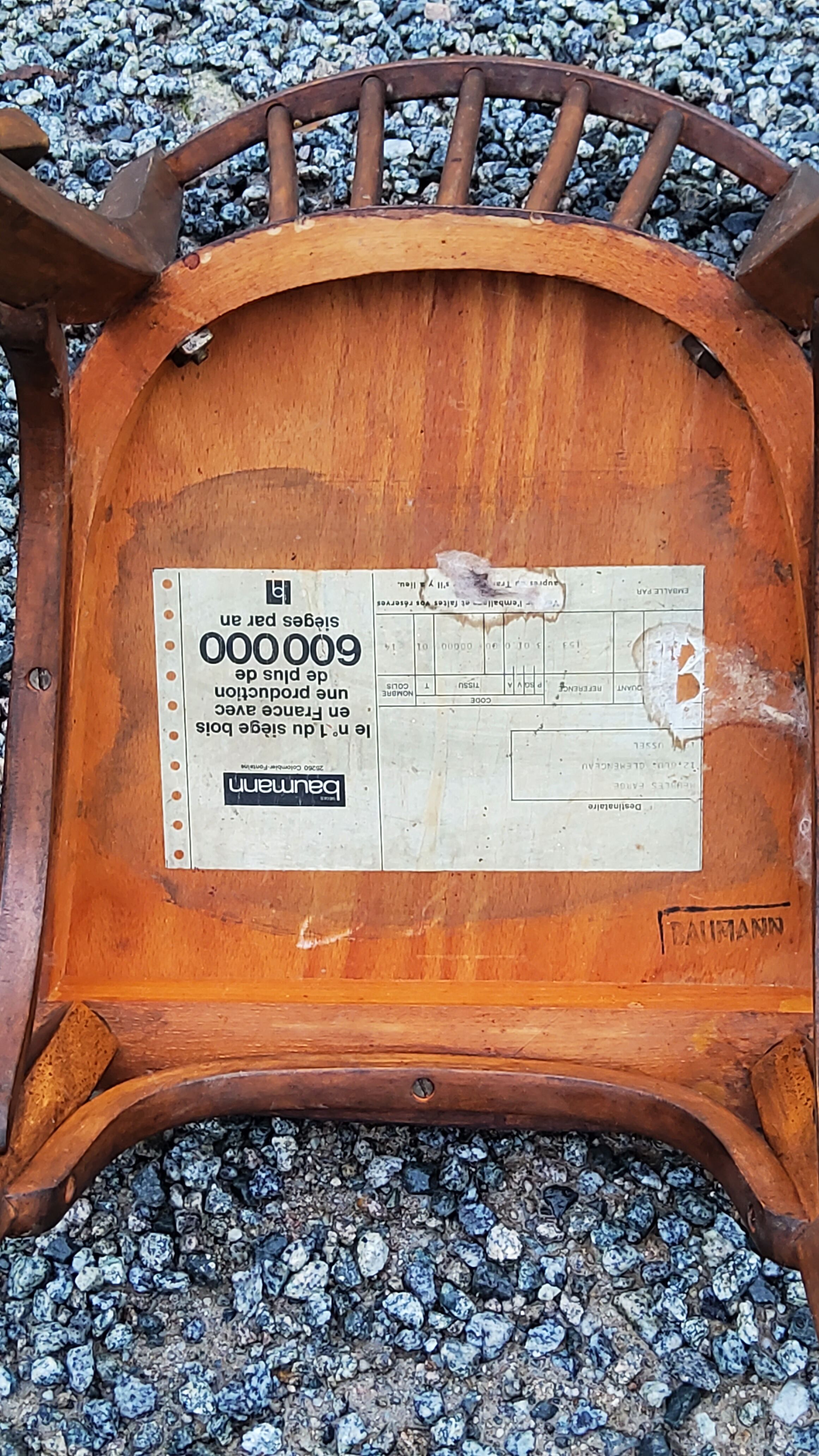 Set of 4 Baumann bistro chairs from the 50s stamped