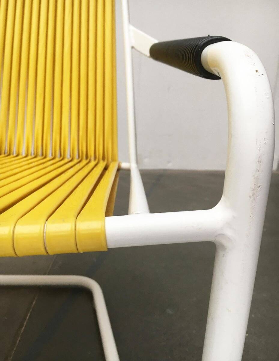 Mid-century Modern German Mauser stackable garden chairs, set of 3.