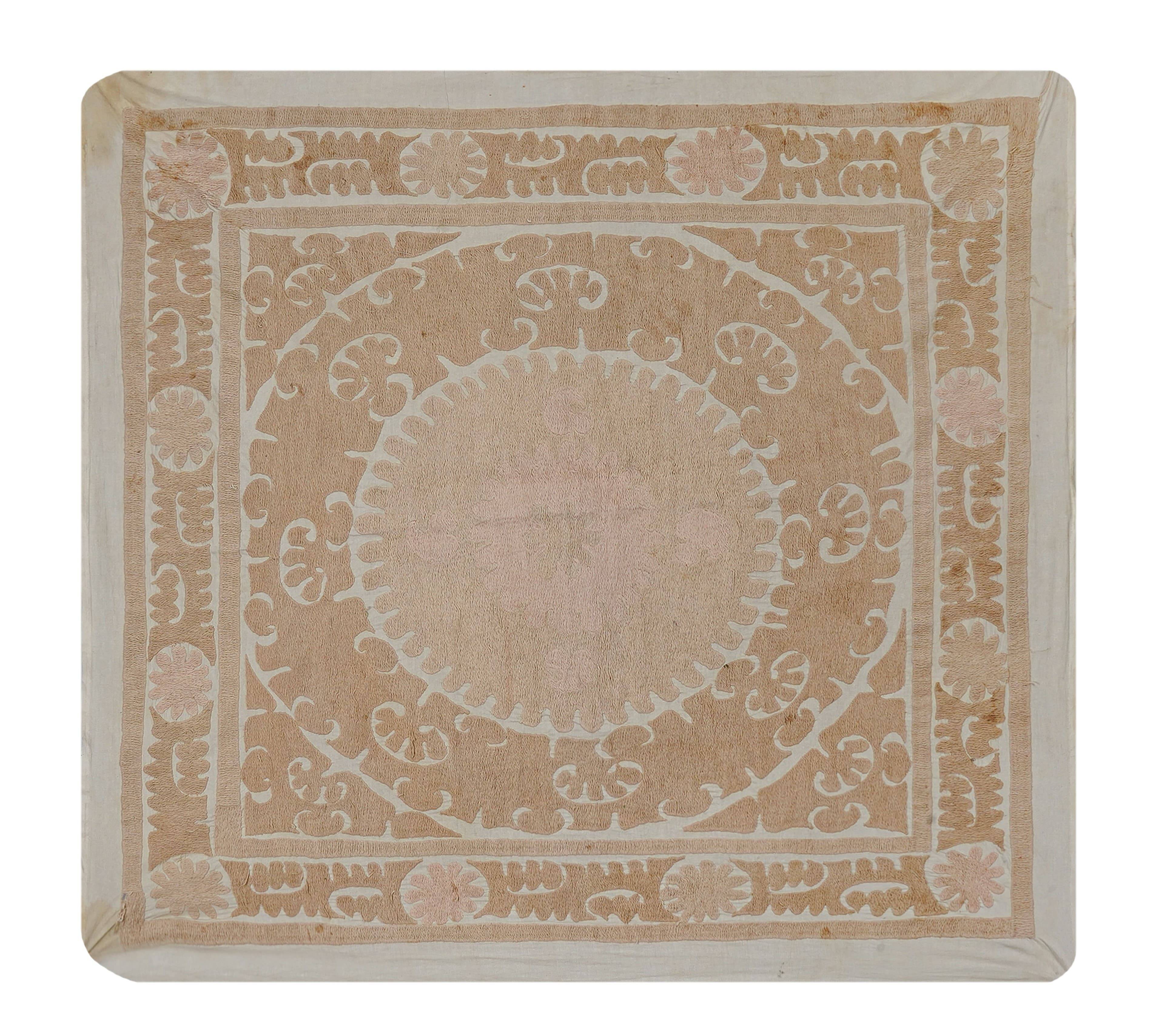 Vintage Turkish hand-knotted rug 132x132 cm