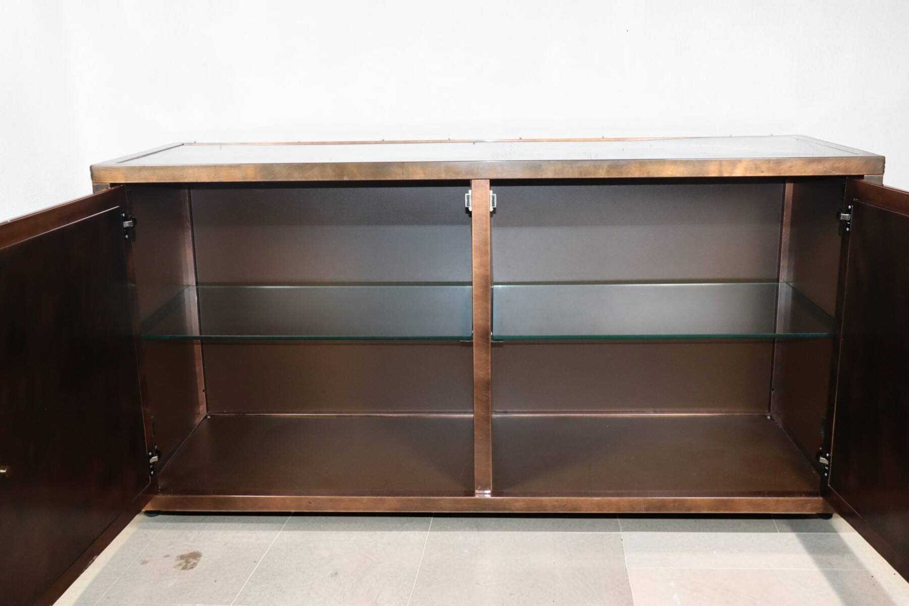 Minimalist bronze patinated metal enfilade, 1970s