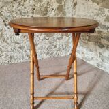 Faux Bamboo Folding Winemaker's Table - 1930s, Pine and Beech