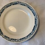 5 plats en faïence bleue ancienne Longchamp 1930 modèle Marcel