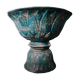 Diabolo shaped cut in blue glazed ceramic