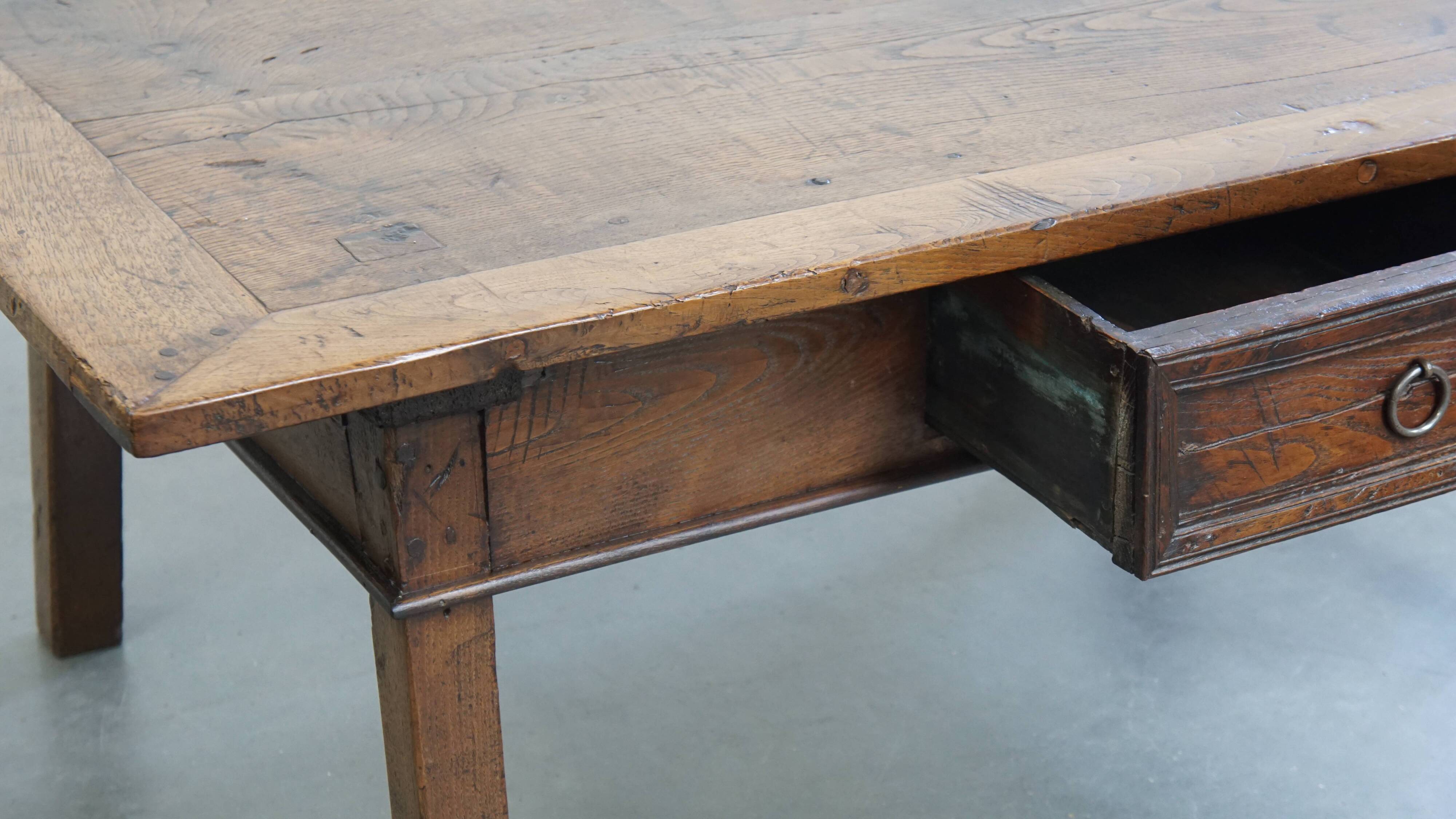 Antique Southern European Chestnut Coffee Table from the 18th Century