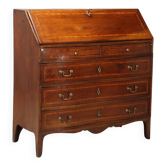 Antique drop-leaf cabinet in walnut with maple inlays, Italy, mid-18th century.