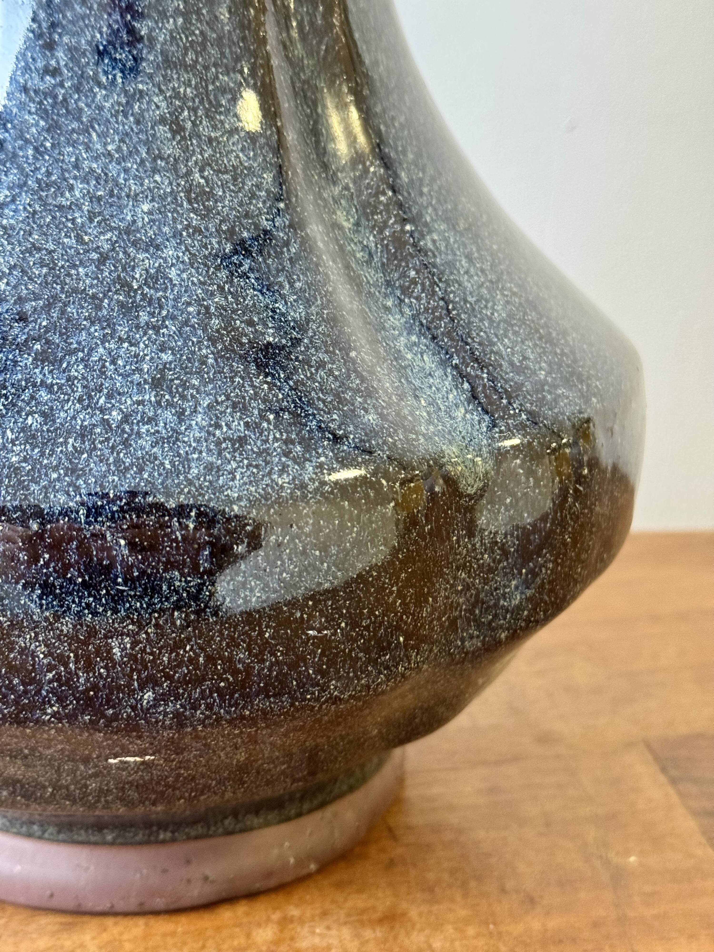Chinese Studio Pottery Vase with Flambe Glaze