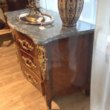 Louis XV period chest of drawers in violet wood.bronze trim