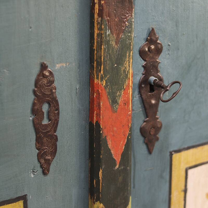 Painted Folk Art Bridal Cabinet 1851