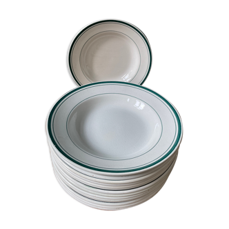 Set of 15 hollow plates Ste Amandinoise St Amand France