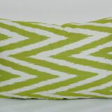 12" x 20" yellow ikat pillow cover, accent pillow ikat fabric central asian tajik ikat