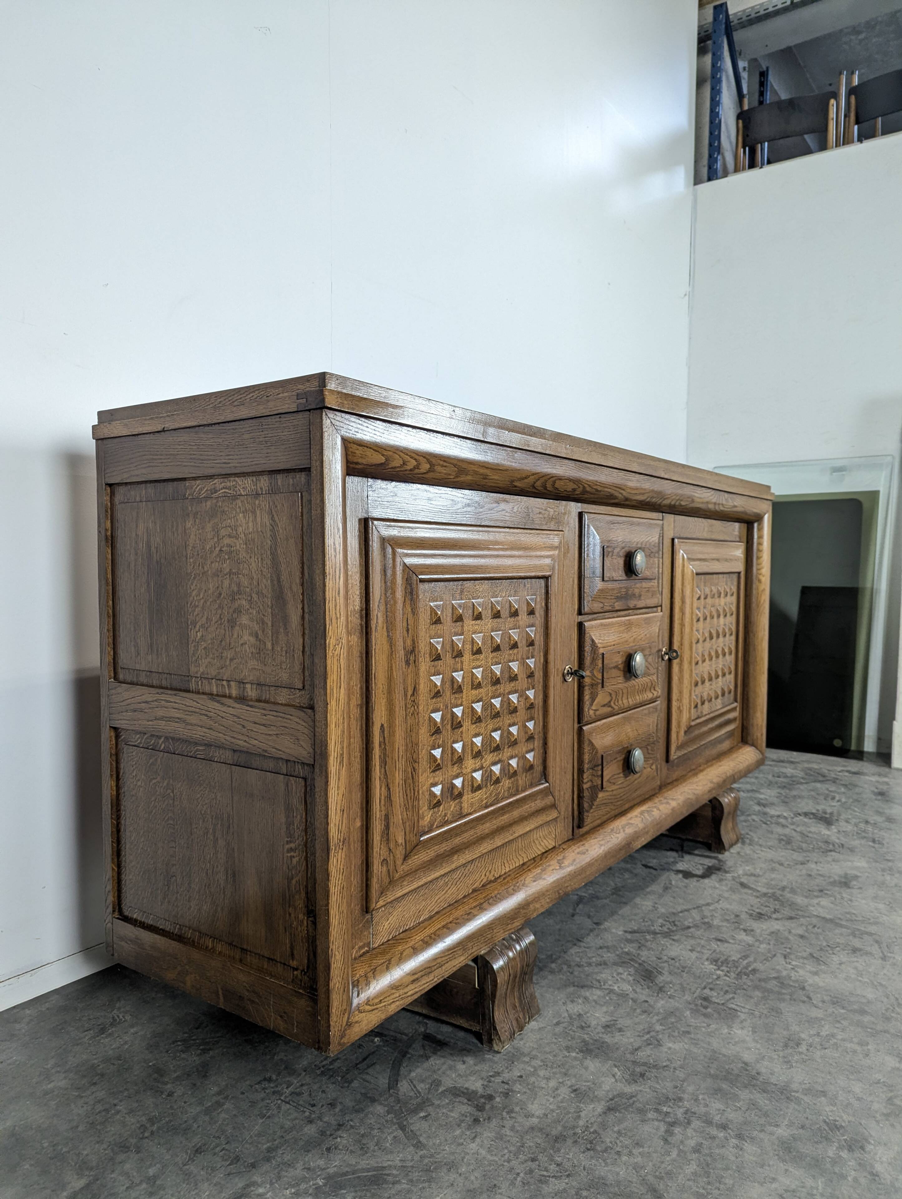 Brutalist sideboard in the spirit of Dudouyt.