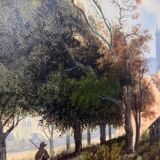 Large Watercolour Table XIX Century Tanneries District (Rouen?)