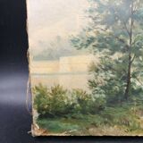 Oil on canvas painting landscape signed A Tournier 1884