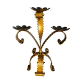 Chandelier fer forgé Art-populaire à trois bras ancien