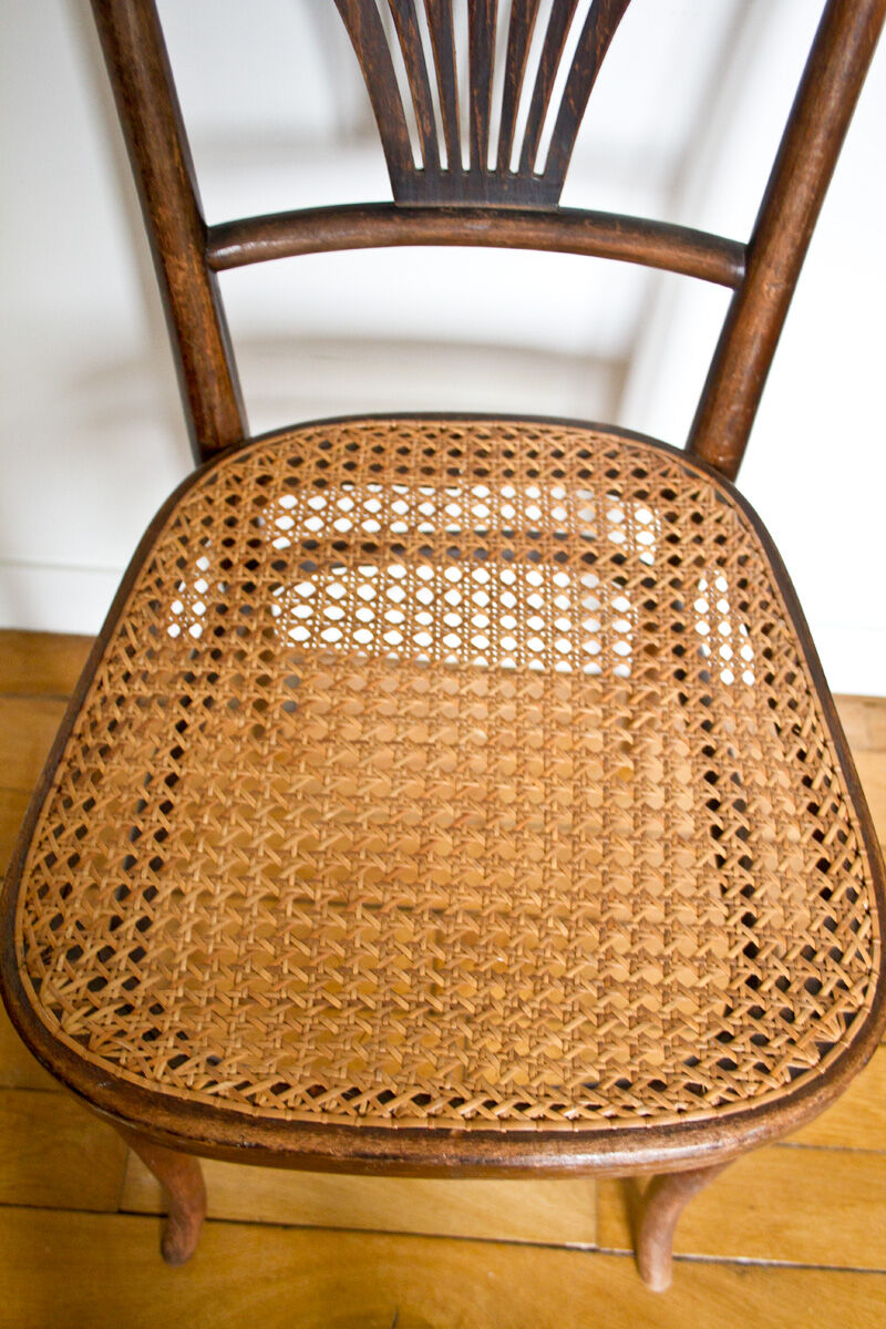 Paire de chaises bistrot cannées Thonet