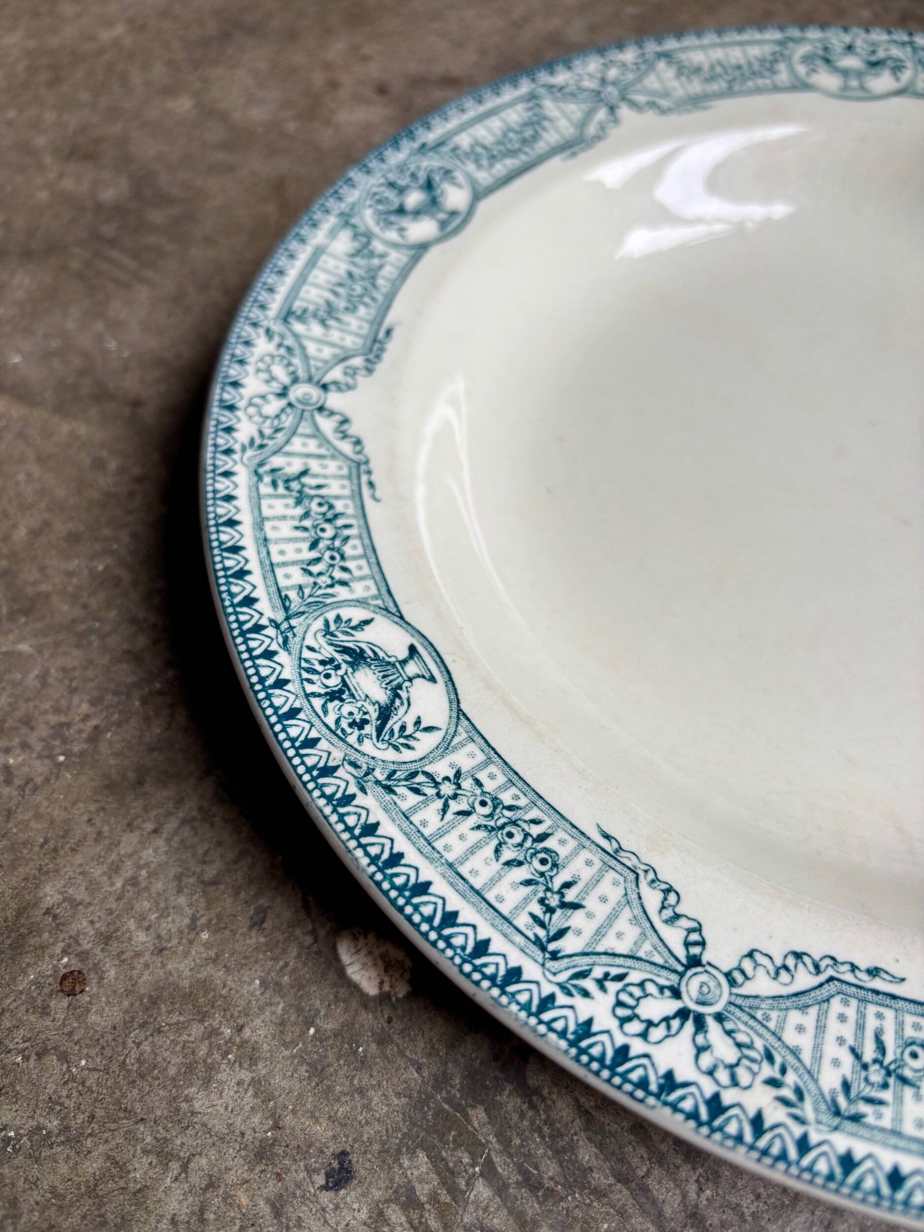 Salins ironstone soup plate, "Directoire" service