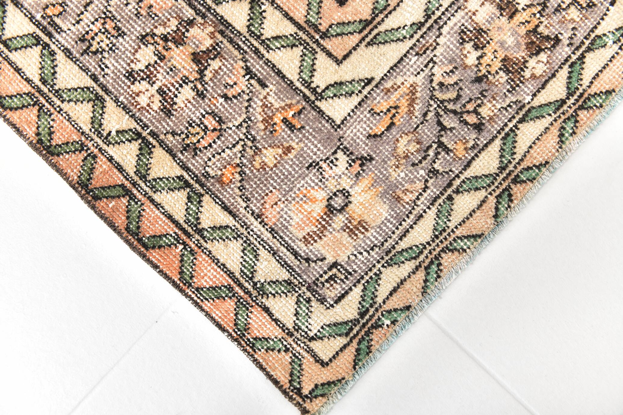 6x9 Sage Green Classic Pattern Turkish Vintage Rug, 170x281 Cm