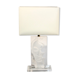 Lampe de table en laiton et lucite années 1970