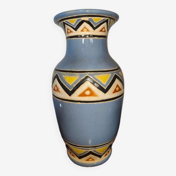 Enamelled vase with geometric patterns
