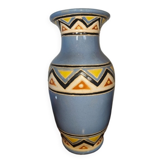 Enamelled vase with geometric patterns