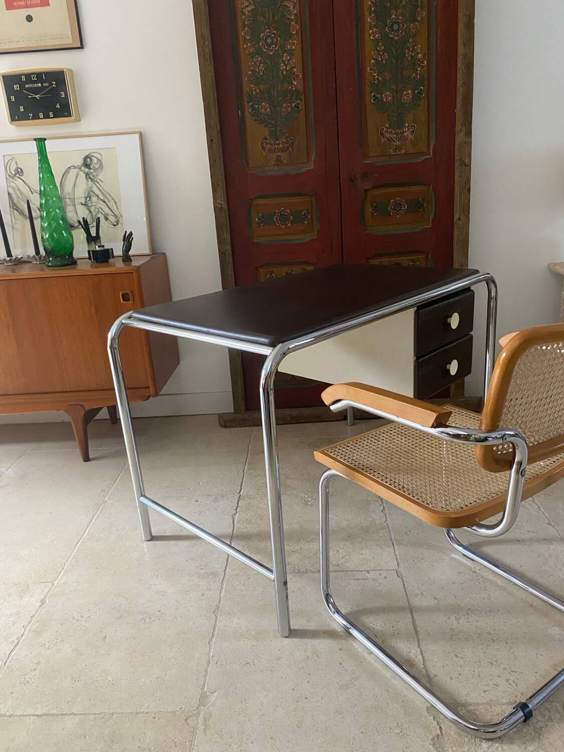 Tubular desk from the 70s/80s