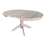 Round table in solid pine – sandblasted – with extension