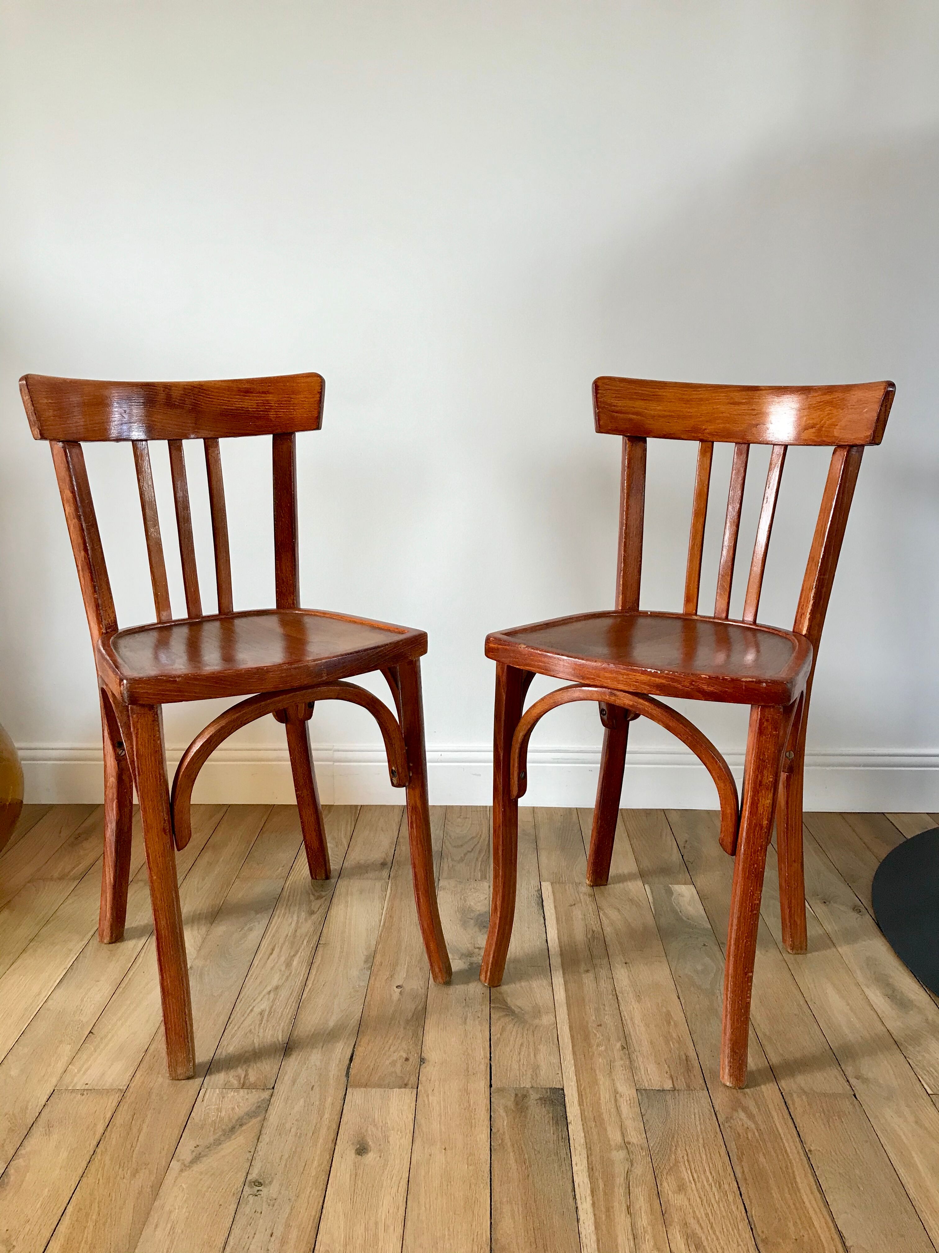 Duo de chaises bistrot Luterma années 30
