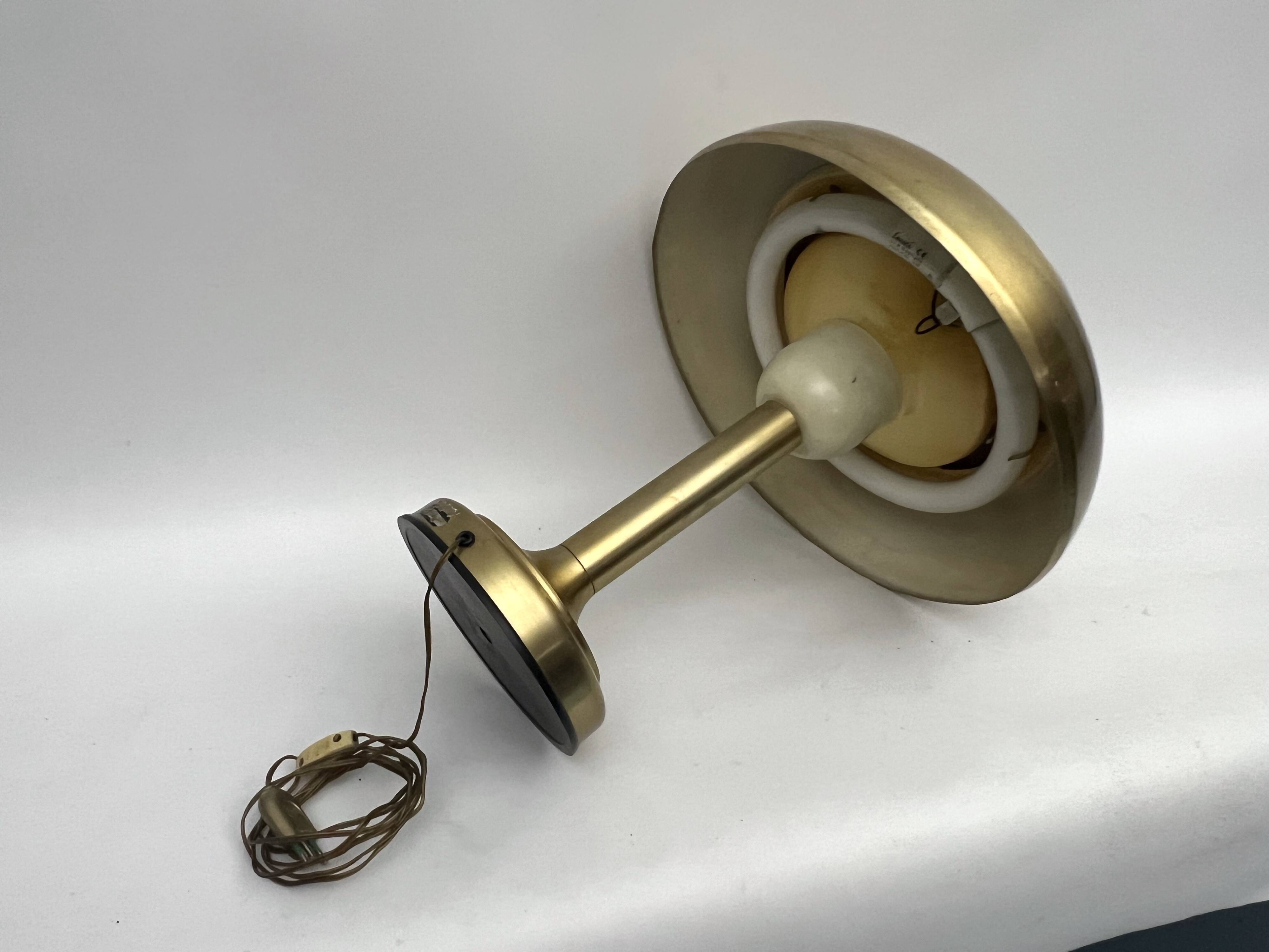 Vintage Ministerial gilded table lamp. Italy 1950s