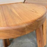 Flower coffee table set with elm tripod stools