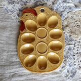 Vintage earthenware egg holder - Hen shape