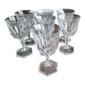 Lot de 7 verres à vin blanc en verre ancien