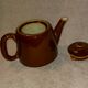 1960s vintage chocolate brown glazed ceramic teapot