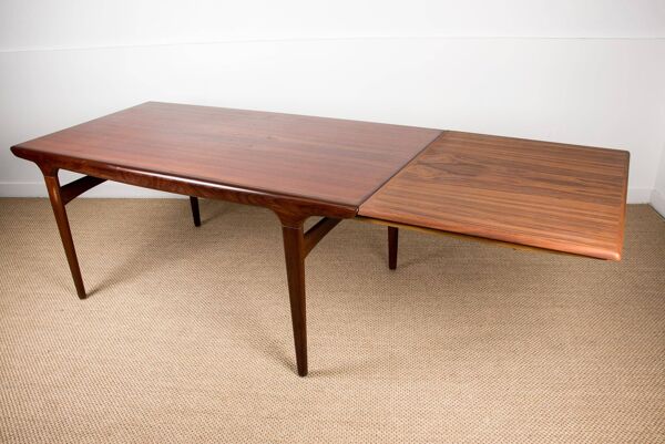 Table de repas Danoise, extensible, en Teck 1960 par Johannes Andersen 1960