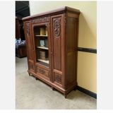 Antique Art Nouveau walnut bookcase