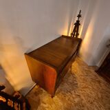Commode en chêne massif 3 tiroirs poignée en laiton