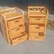 Pair of 1970s rattan bedside tables
