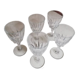 Set of five liqueur stemmed glasses
