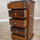 Small Biedermeier Mahogany Wood & Veneer Dresser with Marble Top, 1930s