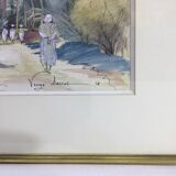 Henri Verge Sarrat – Drawing on watercolor “Oasis”