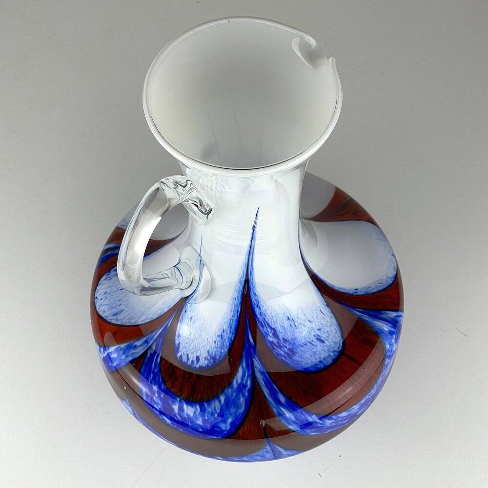 Hand-cut Murano glass pitcher by Carlo Moretti, Italy, 1970s.