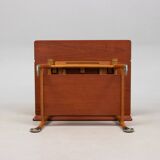 Hans Wegner Side Table / Desk with Wheels for Andreas Tuck – Oak and Teak, 1950s Danish Design