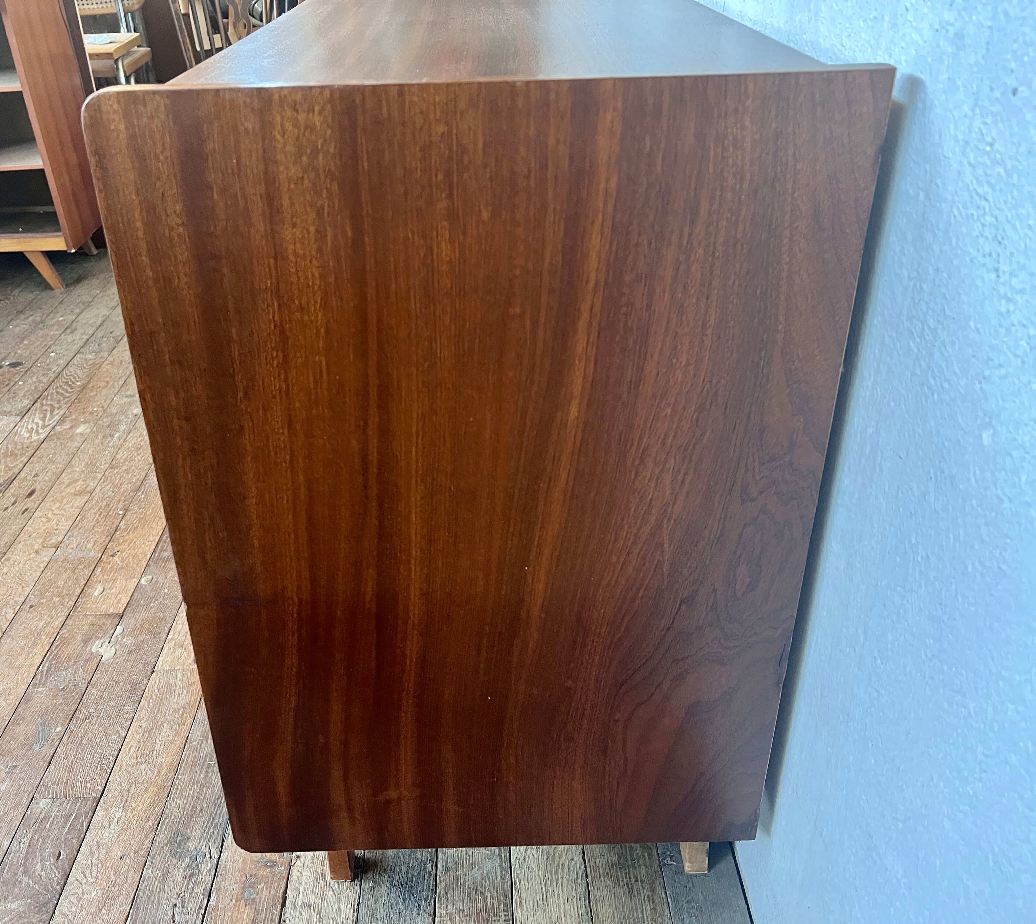 Vintage chest of drawers compass feet 1960 teak